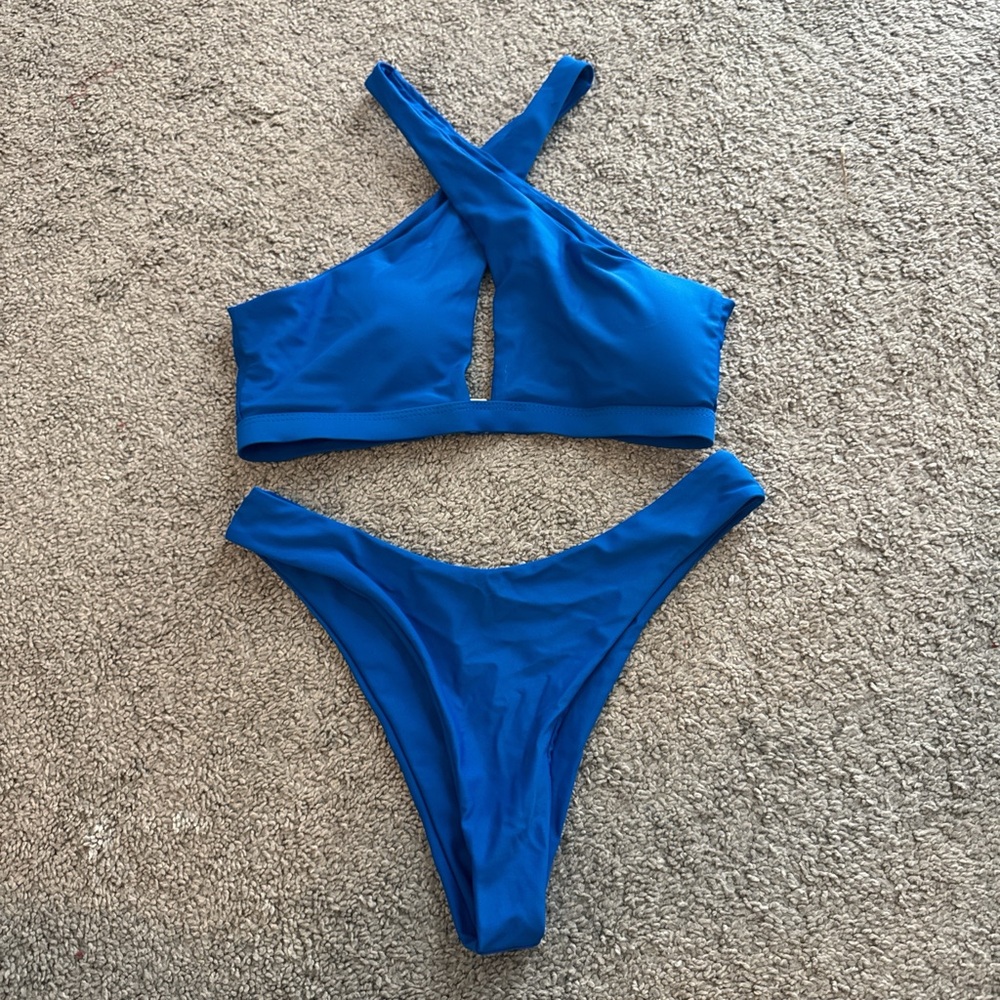 Stylish Blue Women's Swimwear Set